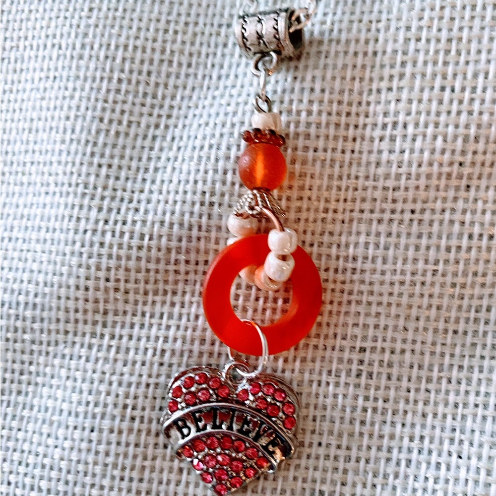 Believe heart charm necklace